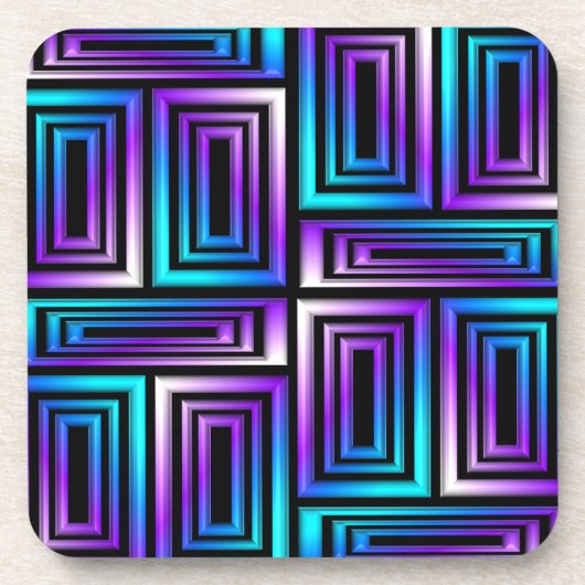ジオメトリック長方形コースターセット コースター (正面)