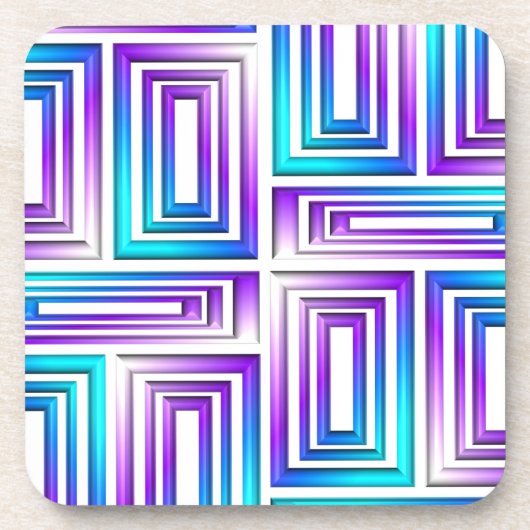 ジオメトリック長方形コースターセット コースター (正面)