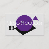 ジオメトリック音楽プロデューサーDJロゴの紫 名刺 (正面)