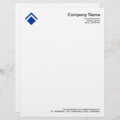 ジオメトリック01 – ネイビーブルー レターヘッド (正面/裏面)