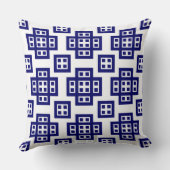 ジオメトリック030614 -深い海軍オン白 クッション (裏面)