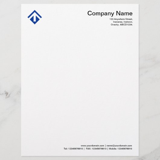 ジオメトリック03 – ネイビーブルー レターヘッド (正面)