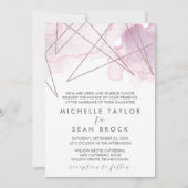ジオメトリック ウォーターカラー | ブラッシュ フォーマル ウェディング 招待状 (正面)