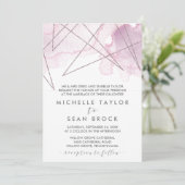 ジオメトリック ウォーターカラー | ブラッシュ フォーマル ウェディング 招待状 (スタンド正面)