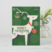 ジオメトリック クラシック シカ クリスマス デコレーション インビテーション (スタンド正面)