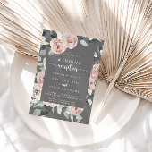 ジオメトリック クラシック ローズ グレー ウェディング レセプション 招待状