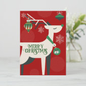 ジオメトリック クラシック 鹿のクリスマス デコレーション インビテーション (スタンド正面)