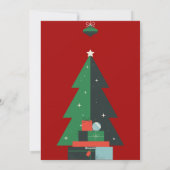 ジオメトリック クラシック 鹿のクリスマス デコレーション インビテーション (裏面)