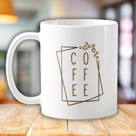 ジオメトリック コーヒー チーター プリント ブラウン ミニマリスト コーヒーマグカップ