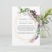 ジオメトリック サキュレント ウェディング ゲストリスト縮小のお知らせ 案内状 (スタンド正面)