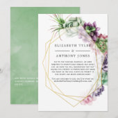 ジオメトリック サキュレント ウェディング ゲストリスト縮小のお知らせ 案内状 (正面/裏面)