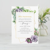 ジオメトリック サキュレント 50周年 結婚記念日 招待状 (スタンド正面)