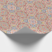 ジオメトリック スタイルが輝く カッパー メタリック ウェディング ラッピングペーパー (角)