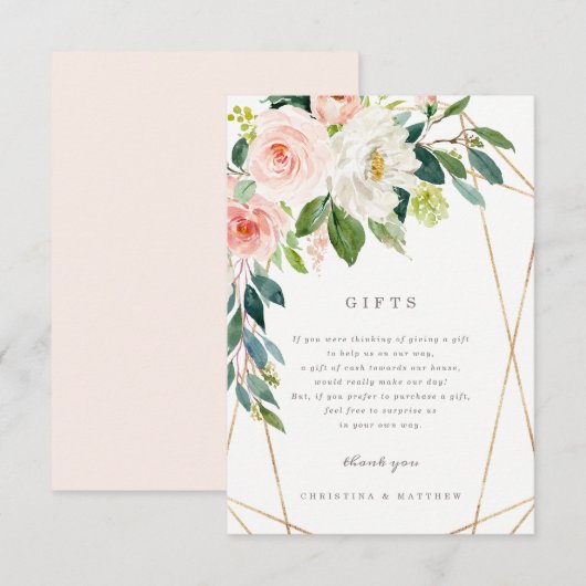 ジオメトリック スプリング ロマンス ギフト カード (正面/裏面)