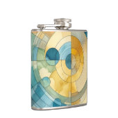 ジオメトリック ブルーアンドイエロー 水彩抽象画 フラスク (右)