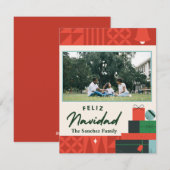 ジオメトリック プレゼンツ "フェリース ナビダード" カード 1 枚の写真 (正面/裏面)