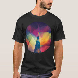 ジオメトリック マウンテン 抽象的な山のキャンプ アドベンチャー Tシャツ