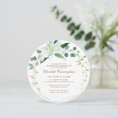 ジオメトリック モダン ホワイト フローラル コンフィメーション 招待状 (スタンド正面)