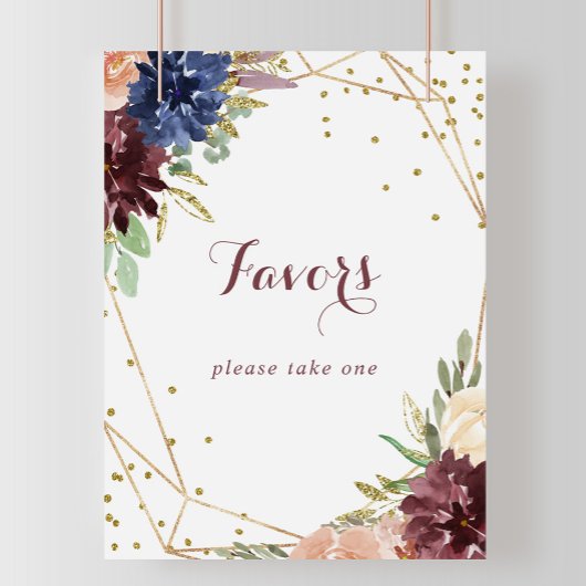 ジオメトリック ラスティック ゴールド グリッターフェイバーズ サイン