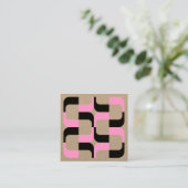 ジオメトリック 020614 - ブラックとピンク スクエア名刺 (スタンド正面)