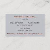 ジオメトリッモダンクメタリックな文字と色 名刺 (裏面)