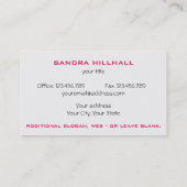 ジオメトリッモダンクメタリックな文字と色 名刺 (裏面)