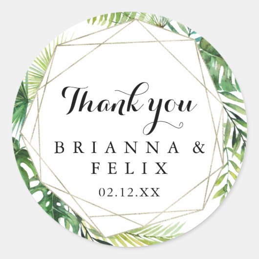 ジオメトリデスティネーションサンキュー結婚式の引き出物 ラウンドシール (正面)