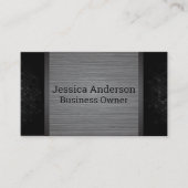 ジオメトリトリム |金属ブラシ付き背景 名刺 (正面)