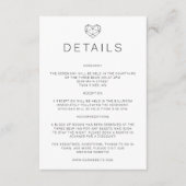 ジオメトリハートの結婚詳細招待状挿入 エンクロージャーカード (正面)