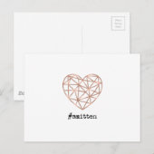 ジオメトリハートの縮小 ポストカード (正面/裏面)