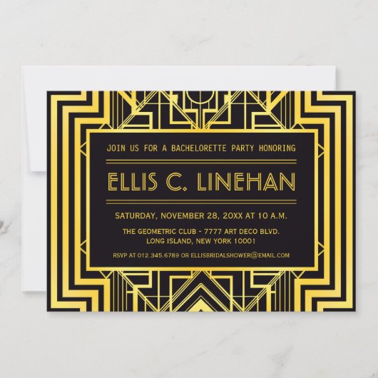 ジオメトリバチェロレッテシャワー招待状 招待状 (正面)