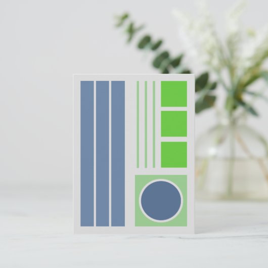 ジオメトリバランス2抽象デザイン ポストカード (スタンド正面)