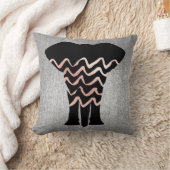 ジオメトリバラ金ゴールド赤面ピンクグレージグザグメタル クッション (ブランケット)