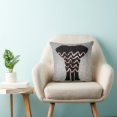 ジオメトリバラ金ゴールド赤面ピンクグレージグザグメタル クッション (椅子)