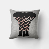 ジオメトリバラ金ゴールド赤面ピンクグレージグザグメタル クッション (裏面)