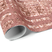 ジオメトリバラ金ゴールド銅ピーチグリッターゼブラ ラッピングペーパー (ロールコーナー)