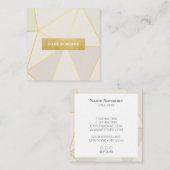 ジオメトリパターンベージュ金ゴールドスクエア名刺 スクエア名刺 (正面/裏面)