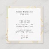 ジオメトリパターンベージュ金ゴールドスクエア名刺 スクエア名刺 (裏面)