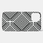 ジオメトリパターン。白黒。正方形とセット Case-Mate iPhoneケース (裏面 (横))