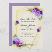 ジオメトリパンジー日付の保存 セーブザデート (正面/裏面)