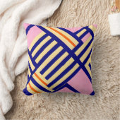 ジオメトリピンク黄色と青 クッション (ブランケット)