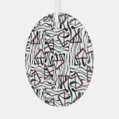 ジオメトリファブリック芸術的:パターンデザイン。 ガラスオーナメント (正面左)