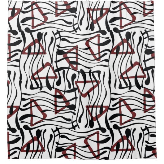 ジオメトリファブリック芸術的：パターンデザイン。 シャワーカーテン (正面)