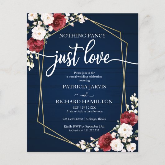 ジオメトリファンシー予算結婚式招待状なし (正面)