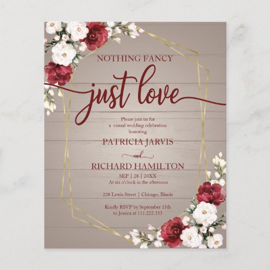 ジオメトリファンシー予算結婚式招待状なし (正面)