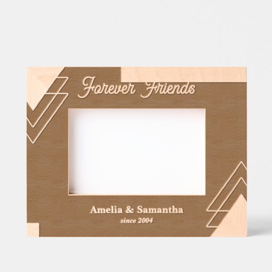 ジオメトリフレンズ永遠の名前カスタム木枠 レーザー彫刻フレーム (正面)