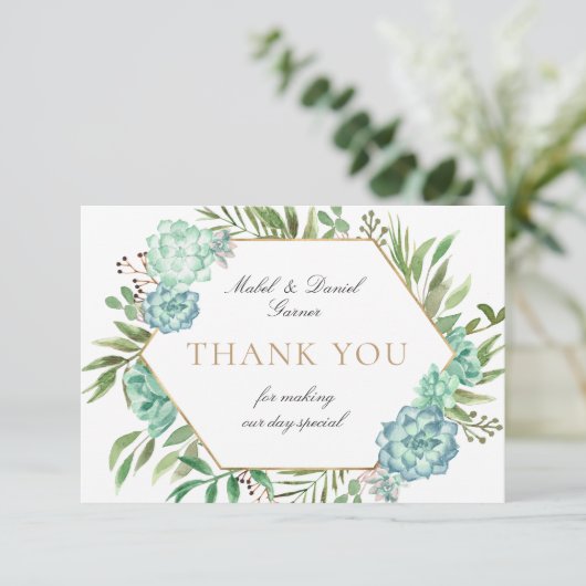 ジオメトリフレーム結婚のサンキューカード サンキューカード (スタンド正面)