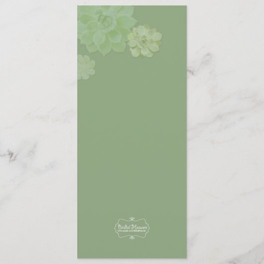 ジオメトリフレーム結婚多肉質 メニュー (裏面)