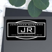 ジオメトリブラック&ホワイト差出人住所 ラベル