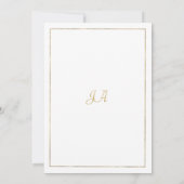 ジオメトリブルーの白い金ゴールドグリッター表の番号 招待状 (裏面)